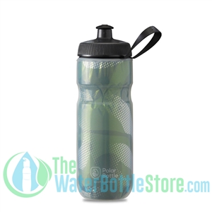 Polar 20 oz Insulated Water Bottle Sport Contender Olive Silver