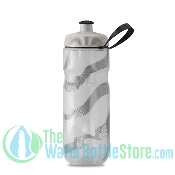 Polar 20 oz Insulated Water Bottle Sport Contender White Silver