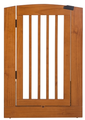 Ruffluv Single Extender Pet Gate Panel with Door - Large - Chestnut Finish