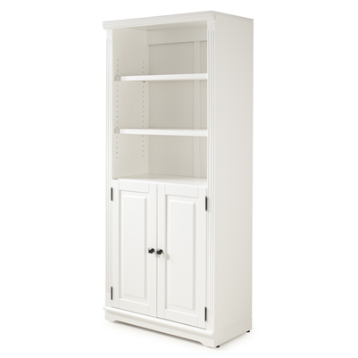 Newport Bookcase with Doors - White Finish