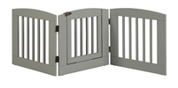 Ruffluv 3 Panel Expansion Pet Gate with Door - Medium - 24"H - Grey Finish