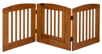 Ruffluv 3 Panel Expansion Pet Gate with Door - Medium - 24"H - Chestnut Finish