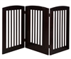 Ruffluv 3 Panel Expansion Pet Gate with Door - Large - 36"H - Cappuccino Finish