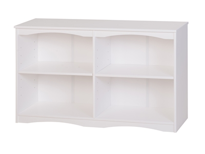 Essentials Wooden Bookcase 36" Wide with Center Divider - White Finish