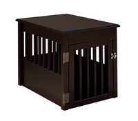 Ruffluv Pet Crate End Table - Cappuccino Finish