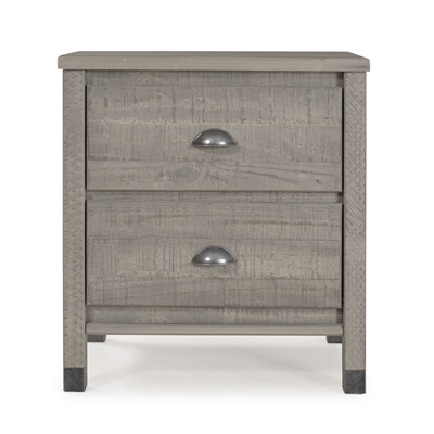 Baja Nightstand - 2 Drawer - Driftwood Grey Finish