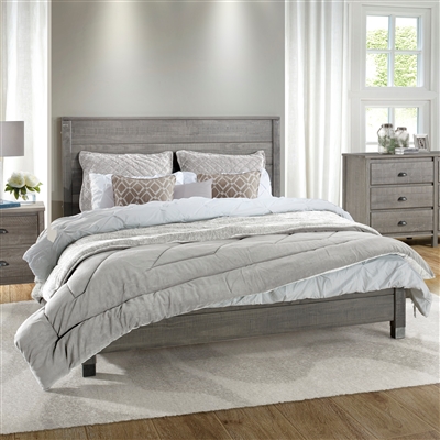 Baja Platform Bed Full Size - Driftwood Grey Finish