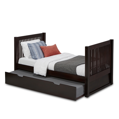 Camaflexi Twin Tall Platform Bed with Trundle