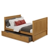 Camaflexi Full Size Platform Bed with Trundle - Tall, Panel Style - Natural Finish - Planet Bunk Bed