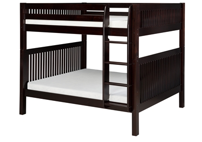 Camaflexi Full over Full Bunk Bed - Mission Headboard - Cappuccino Finish - Planet Bunk Bed