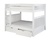 Camaflexi Full over Full Bunk Bed with Drawers - Mission Headboard - White Finish - Planet Bunk Bed