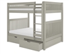 Camaflexi Full over Full Bunk Bed with Drawers - Mission Headboard - Grey Finish - Planet Bunk Bed