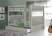 Camaflexi Full over Full Bunk Bed with Twin Trundle - Mission Headboard - Grey Finish - Planet Bunk Bed