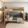 Camaflexi Full over Full Bunk Bed with Panel Headboard - Light Oak Finish - Planet Bunk Bed