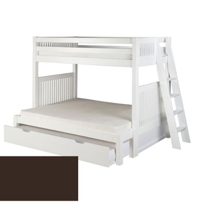 Camaflexi Twin over Full Bunk Bed with Trundle - Cappuccino Finish - Planet Bunk Bed