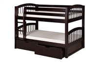 Camaflexi Twin over Twin Low Bunk Bed - Cappuccino Finish - Planet Bunk Bed