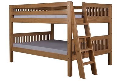 Camaflexi Full over Full Low Bunk Bed Lateral Angle Ladder