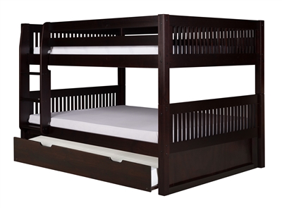 Camaflexi Full over Full Low Bunk Bed with Trundle