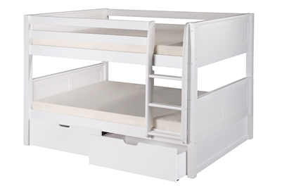 Camaflexi Full over Full Low Bunk Bed with Drawers
