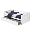 Camaflexi Panel Headboard - Twin Size Day Bed with Twin Trundle - White Finish