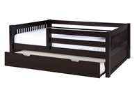 Camaflexi Twin Size Day Bed with Trundle - Cappuccino Finish - Planet Bunk Bed