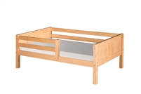 Camaflexi Twin Size Day Bed with Front Guard Rail - Panel Headboard - Natural Finish