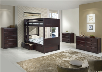 Camaflexi Extender kit with Attached Ladder for Low Bunk Bed - Cappuccino  Finish