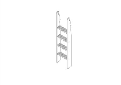 Camaflexi Angle Ladder for Low Bunk Bed - Cappuccino Finish