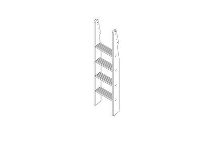 Camaflexi Angle Ladder For Low Bunk Bed - White Finish