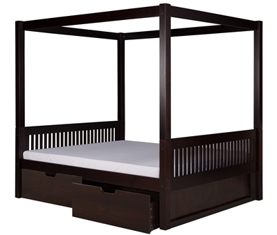 Camaflexi Full Canopy Bed with Drawers