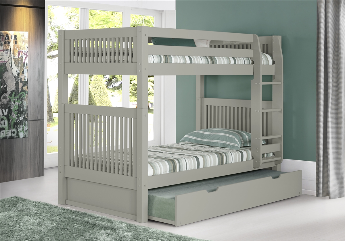 Grey bunk bed with trundle new arrivals