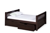 Expanditure Twin Bed With Drawers- Mission Headboard - Cappuccino