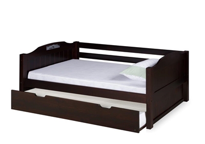 Expanditure Day Bed With Trundle - Panel Style - Cappuccino