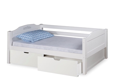 Expanditure Day Bed With Drawers - Panel Style - White