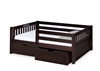 Expanditure Day Bed with Guard Rail & Drawers - Mission Style - Cappuccino