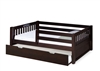 Expanditure Day Bed With Guard Rail & Trundle - Mission Style - Cappuccino