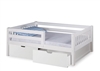 Expanditure Day Bed with Guard Rail & Drawers- Mission Style - White