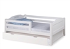 Expanditure Day Bed with Guard Rail With Twin Trundle - Panel Style - White