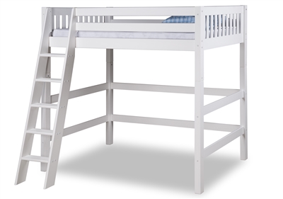 Expanditure High Loft Bed- Twin Size - Mission Headboard - White