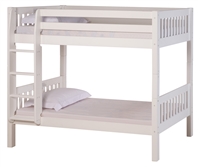 High Bunk Bed - With Conversion Kit - Mission Style - White