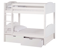 High Bunk Bed - With Conversion Kit & Drawers- Panel Style - White