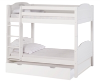 High Bunk Bed - With Conversion Kit - & Twin Trundle Panel Style - White