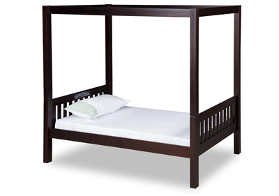 Expanditure Twin Canopy Bed - Mission Style - Cappuccino