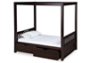 Expanditure Twin Canopy Bed With Drawers - Mission Style - Cappuccino
