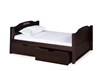 Expanditure Twin Bed With Drawers - Panel Headboard - Cappuccino