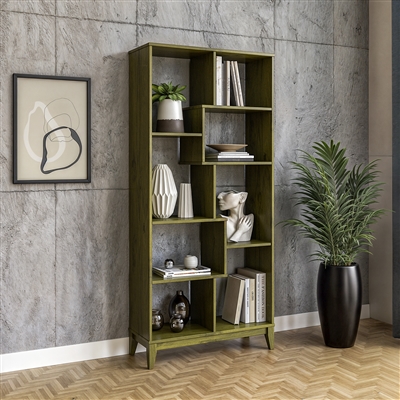 Geometrix Bookcase 72"H - Olive Grove Green