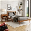 Mid-Century Twin Size Platform Bed  - Castanho Finish