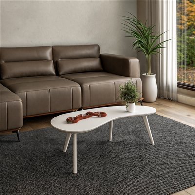 Mid Century Modern Coffee Table - White Finish