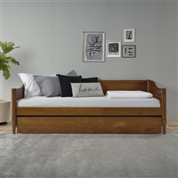 Mid Century Classic Twin Day Bed with Trundle - Castanho Finish