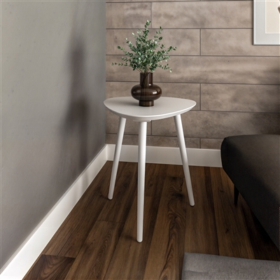 Mid Century Modern End Table - White Finish